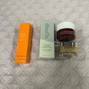 Skin care  - Kat Burki, Kopari, Elemis, & Korres products.